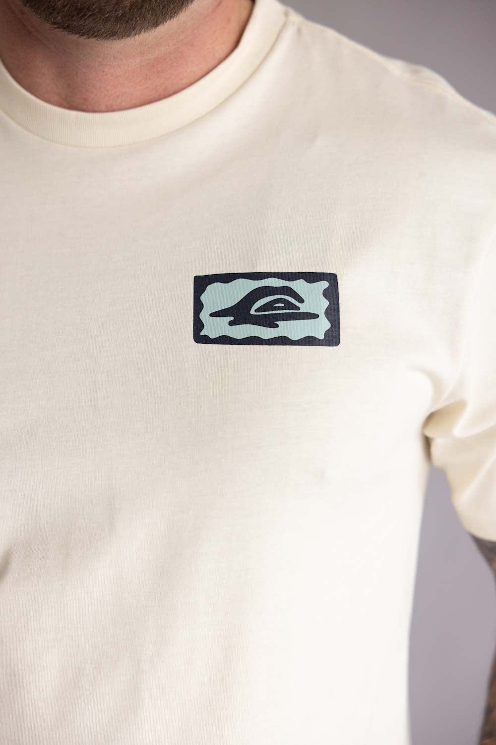 Quicksilver Serenity Splash T-Shirt for Men in Bone White 