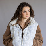Simply Southern Cropped Puffer Vest for Women in Camo White