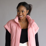 Simply Southern Lottie Puffer Vest for Women in Pink