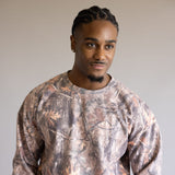 Simply Southern Camo Fleece Crewneck for Men in Brown