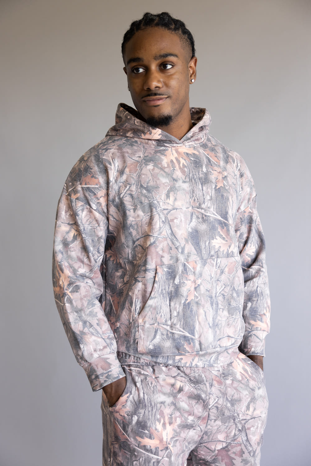 Simply Southern Camo Fleece Hoodie for Men in Brown