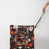 Simply Southern Rolling Tote Bag in Black Floral