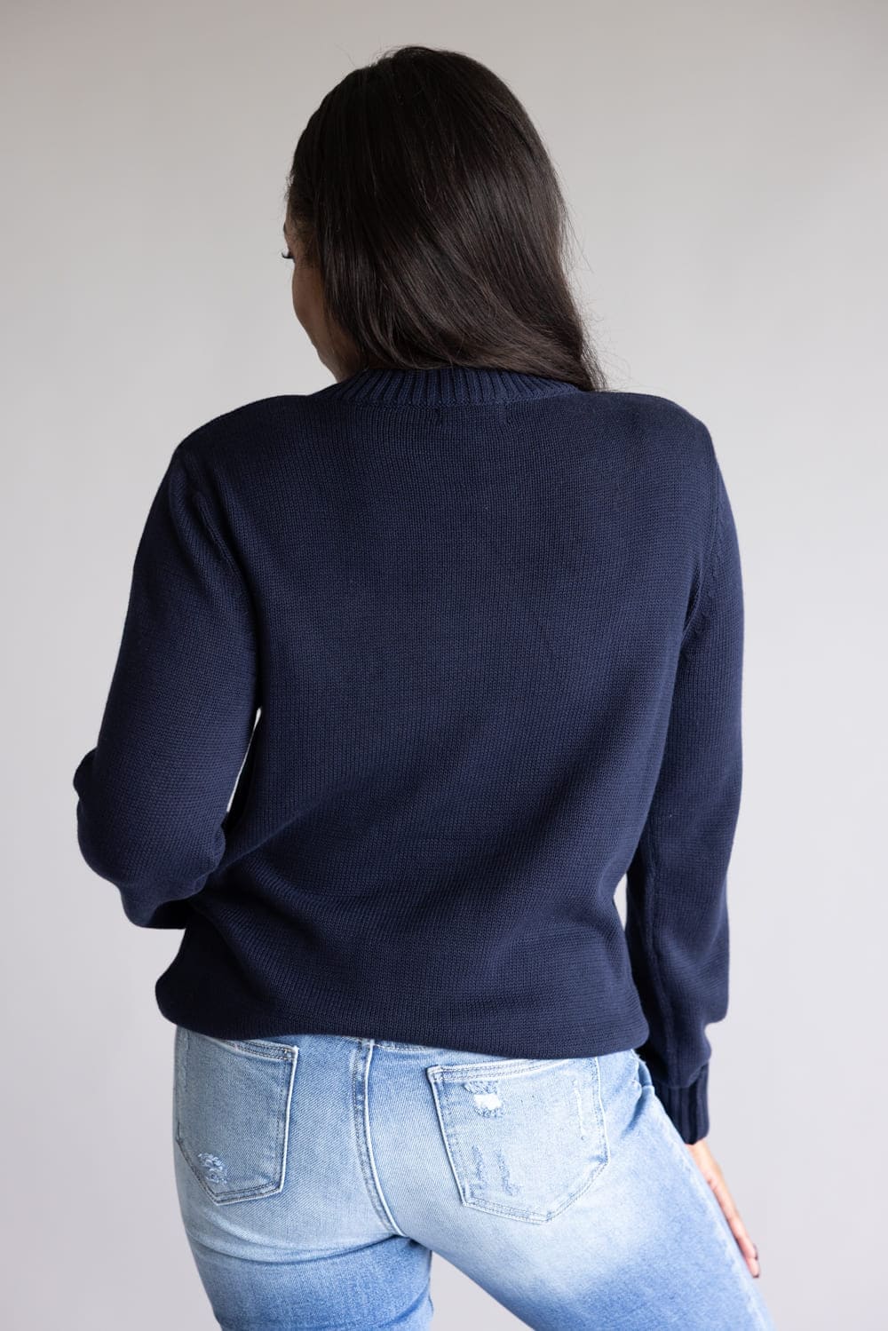 Simply Southern Preppy USA Flag Sweater for Women in Navy