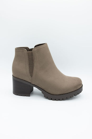Soda Thumb Lug Booties for Women in Deep Taupe