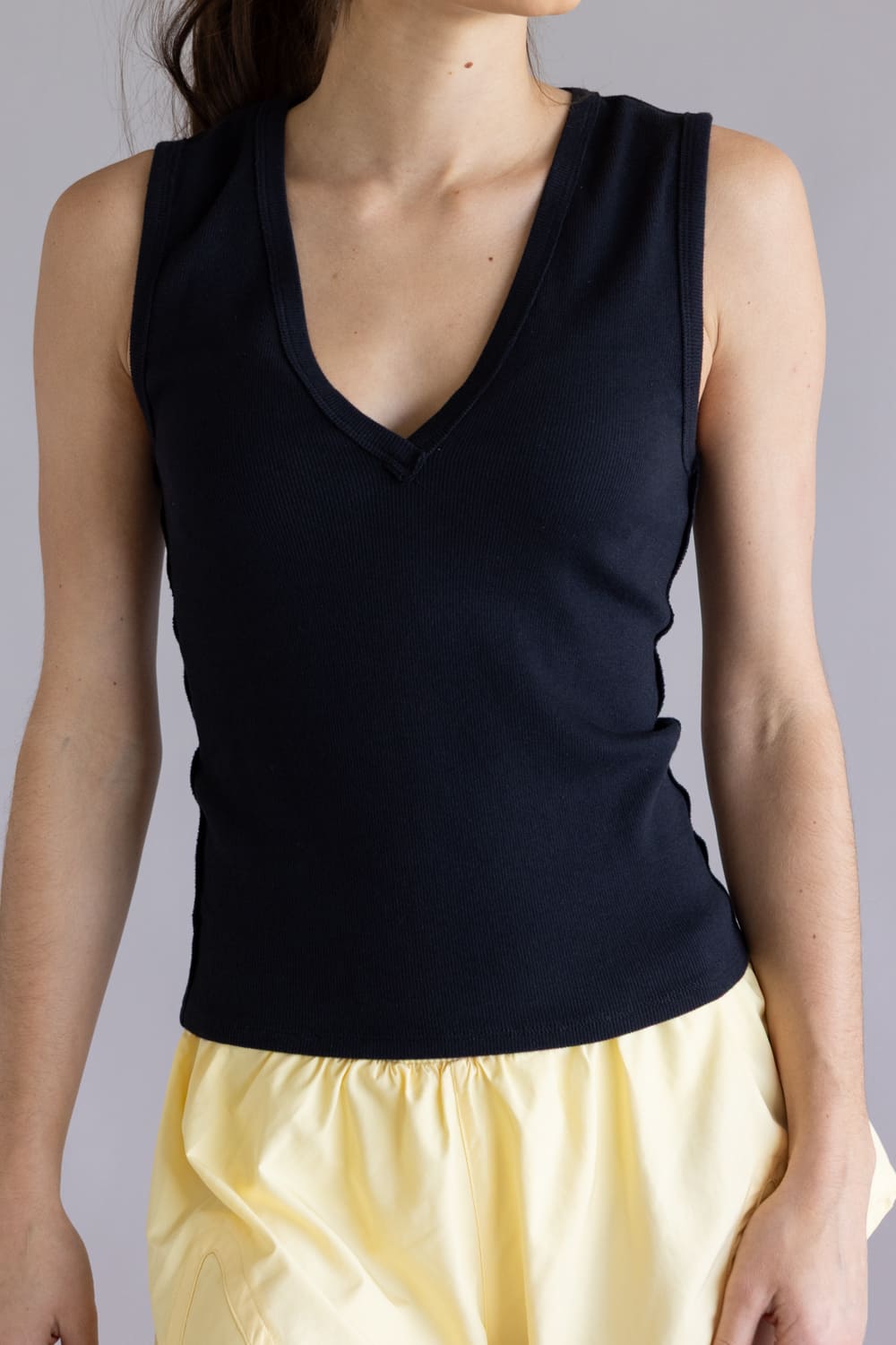 Free People We The Free Neria V-Neck Tank for Women in Black