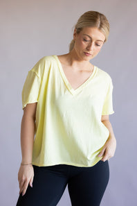  Free People We The Free Nina Tee for Women in Lemon Water 