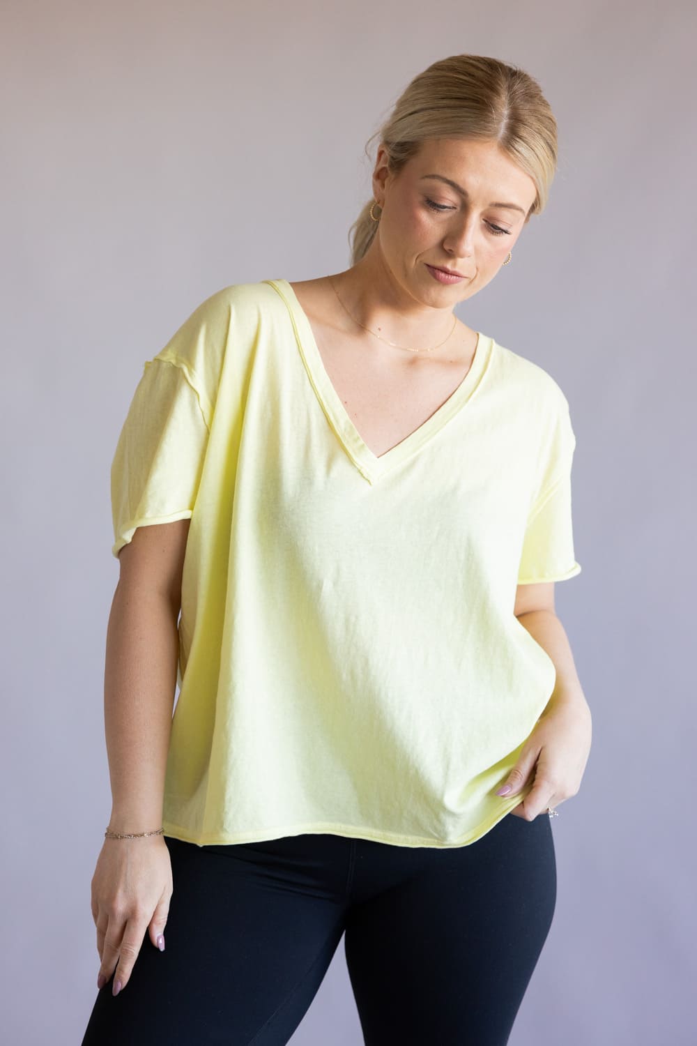  Free People We The Free Nina Tee for Women in Lemon Water 