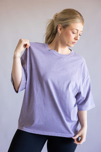 Free People We The Free Perfect Oversized Tee for Women in Plum Ash 