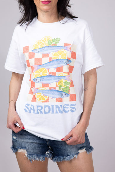 Sardines Lemon Oversized T-Shirt for Women in White