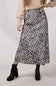 Satin Leopard Print Midi Skirt for Women in Animal Print