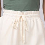 Scuba Knit Loose Sweat Shorts for Women in Off White