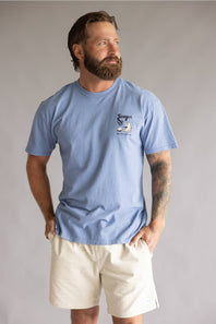 Seager Smokey T-Shirt for Men in Faded Denim