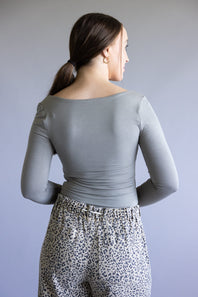 Seamless Double Layer Knit Top for Women in Brown