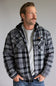 Sherpa Lined Polar Hooded Shacket for Men in Black
