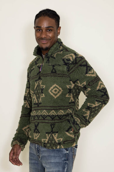 Sherpa 1/4 Zip for Men in Olive
