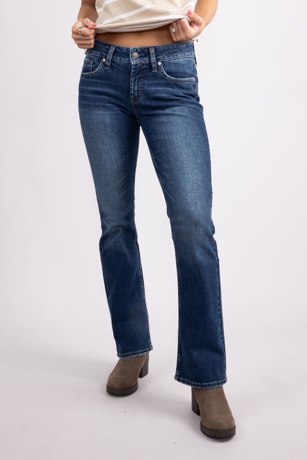 Silver Jeans Suki Mid Rise Slim Bootcut Jeans For Women