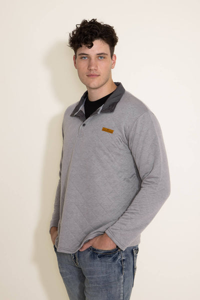 Simply Southern 1/4 Button Quilted Pullover for Men in Dove | PP-0223 ...