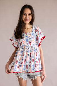 Simply Southern American Girl Top for Women in White