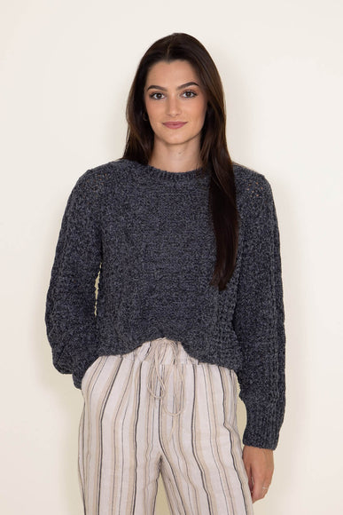 Simply Southern Chenille Cropped Sweater for Women in Grey | PP-0223-C ...
