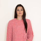 Simply Southern for Women Chenille Cropped Sweater for Women in Pink