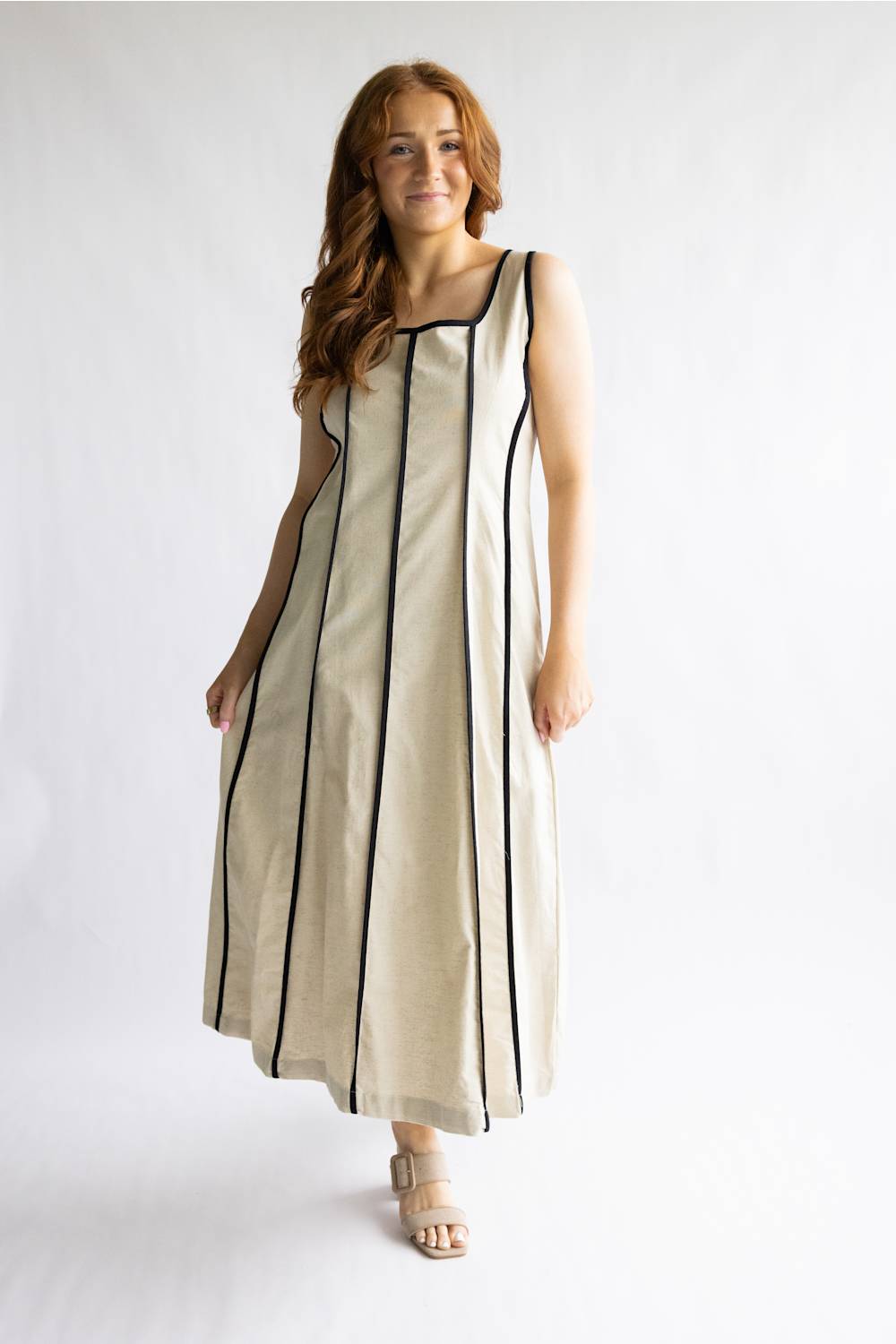 Simply Southern Contrast Seamed Dress for Women in Ivory