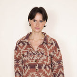 Womens Simply Southern Clothing Cropped Navajo Shacket for Women in Red