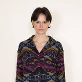 Simply Southern Womens Cropped Patterned Shacket for Women in Multi 