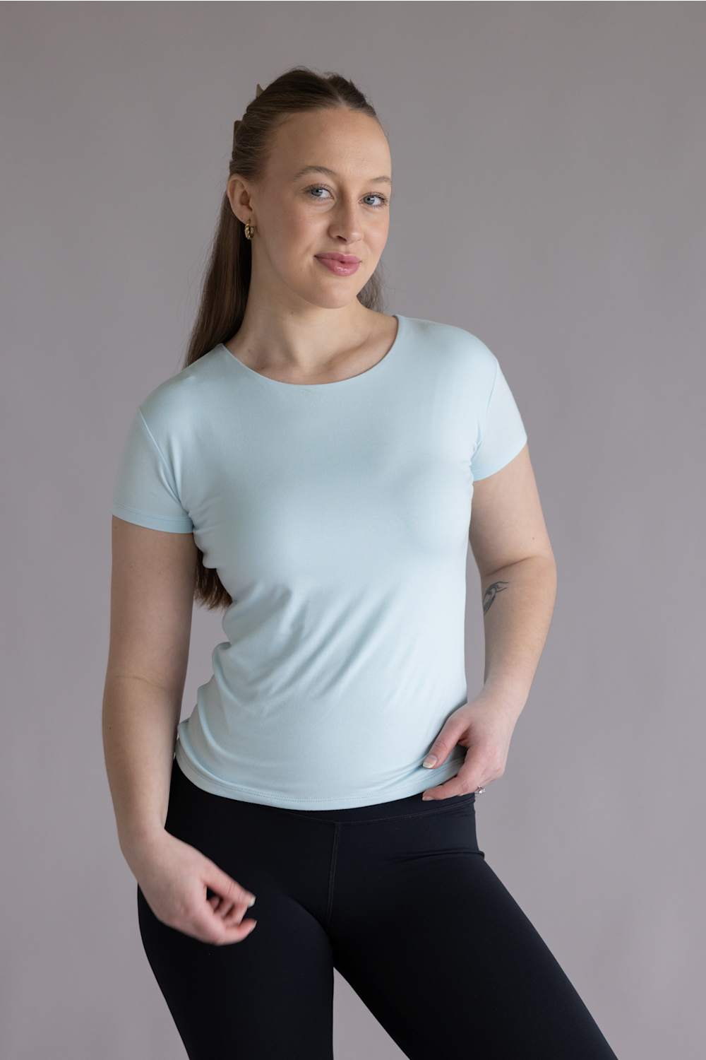 Simply Southern Double Layer T shirt light blue