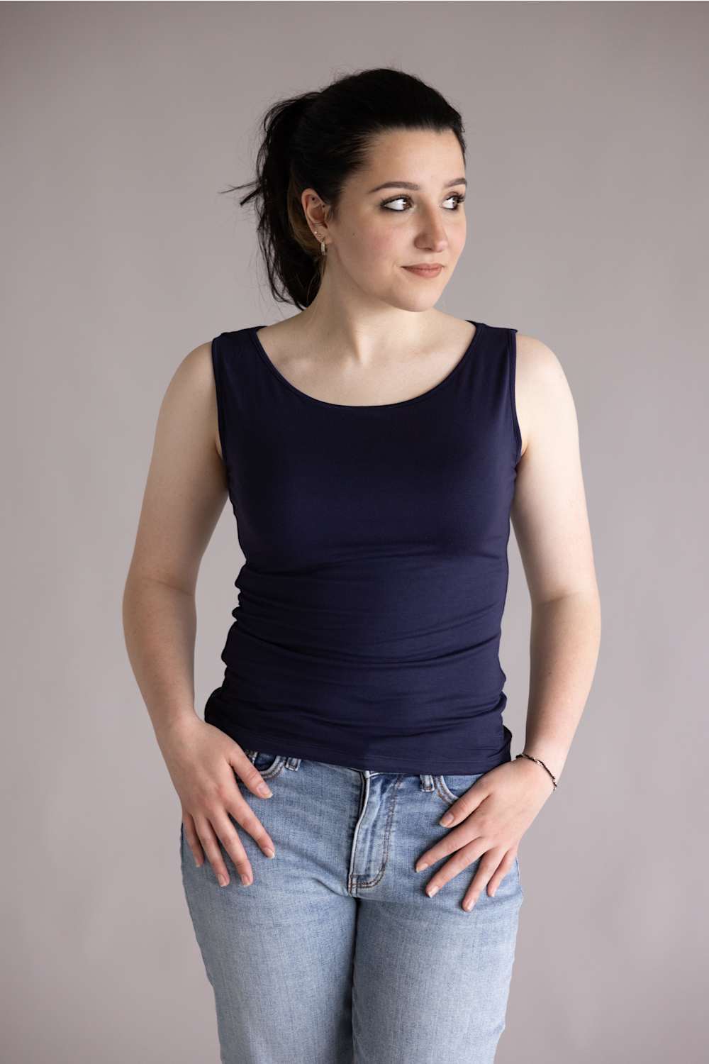 Simply Southern Double layer tank navy