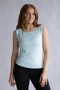 Simply Southern Double Layer Tank for Women in Light Blue