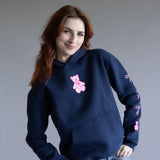 Simply Southern Embroidered Dilara Bear Hoodie for Women in Navy Blue