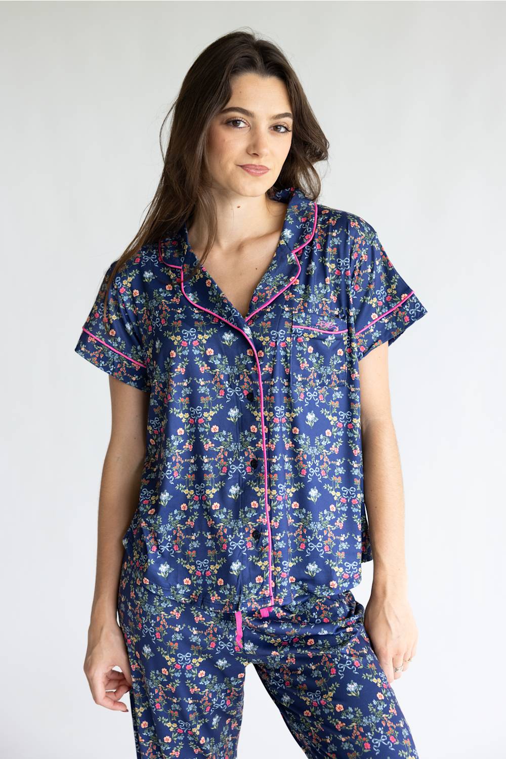 Simply Southern Everyday Simply Soft Pajama Set for Women in Ribbon Flower