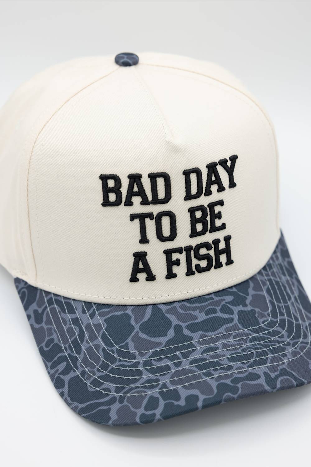 Simply Southern Fishing Snapback Hat for Men in Ivory