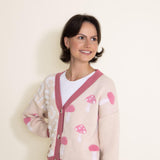Simply Southern Groovy Mushroom Cropped Cardigan for Women in Cream