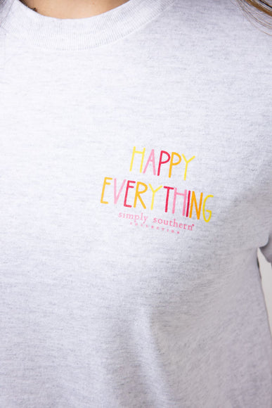 Simply Southern Happy Everything T-Shirt for Women in Ash Gray