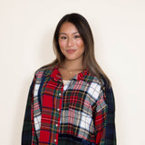 Womens Simply Southern Shirts Holiday Multi Plaid Flannel for Women in Red