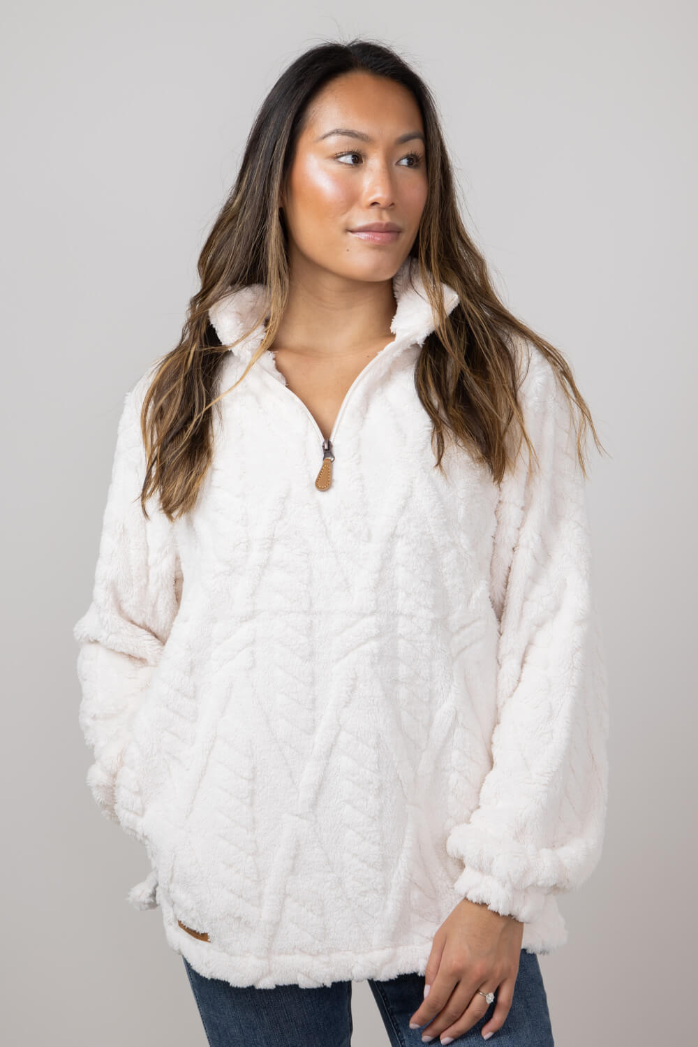 Simply Southern Kate Pullover for Women in Snow PP0224PULLKATESN