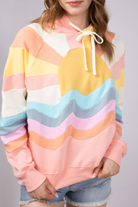 Womens Simply Southern Patched Sun Hoodie for Women in Multi