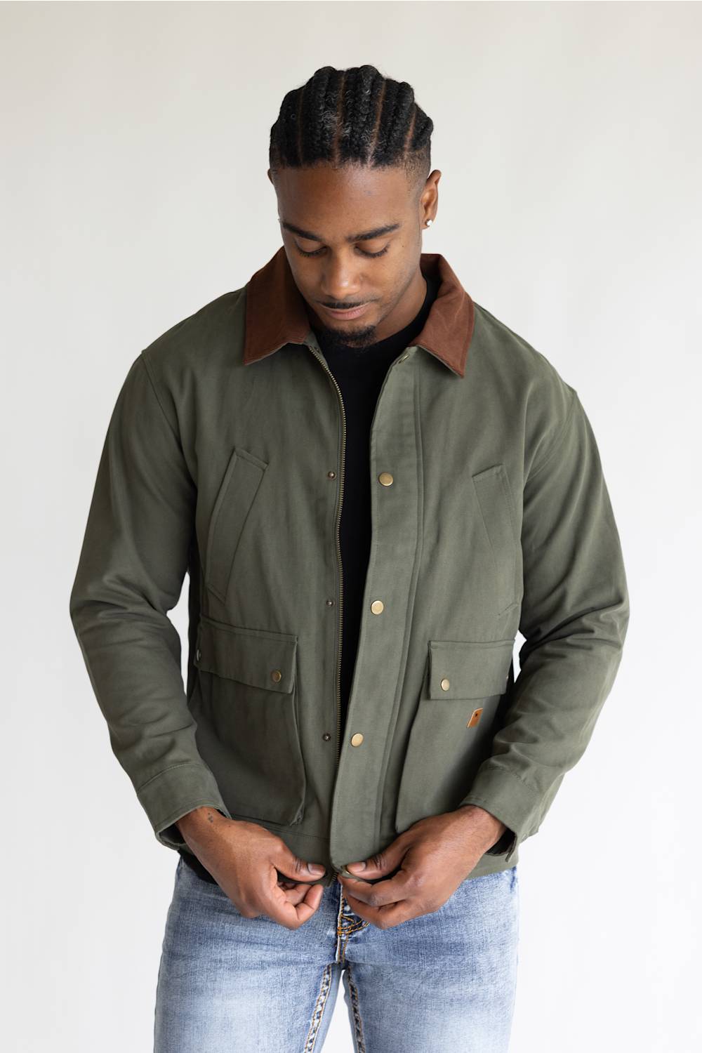 Simply Southern Plaid Lined Jacket for Men in Olive