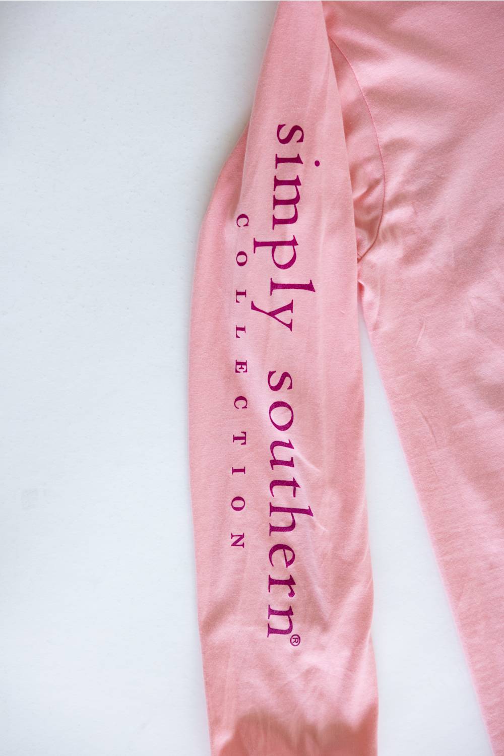Simply Southern Plus Size Enjoy Long Sleeve T-Shirt for Women in Tea Rose