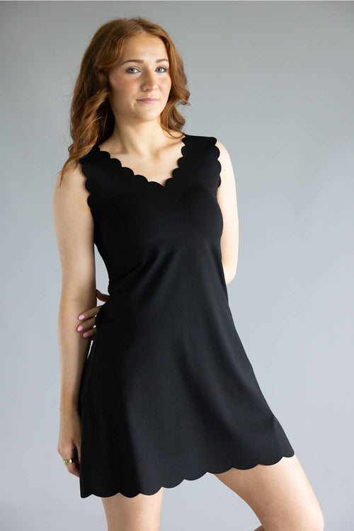 Simply Southern Scalloped Sports Dress in Black