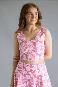 Simply Southern Scalloped Tank for Women in Pink Camo