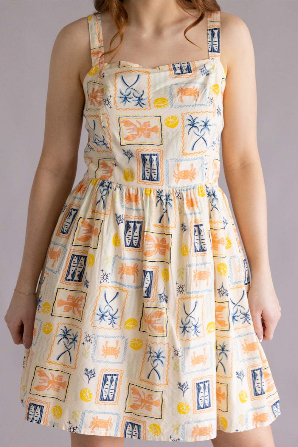 Simply Southern Seaside Patch dress lobster orange