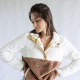 Simply Southern Simply Soft Color Block Pullover for Women in Umber Brown