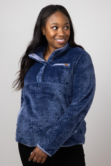 Simply Southern Women's Sherpa Simply Soft Pullover for Women in Navy