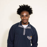 Simply Southern Men's Snap Fleece Pullover for Men in Blue