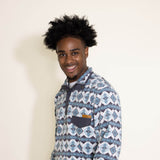 Men's Simply Southern Snap Fleece Tribal Print Pullover for Men in Blue