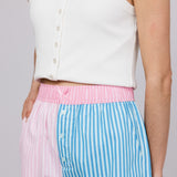 Womens Simply Southern Stripe Serena Boxer Shorts for Women in Pink/Blue