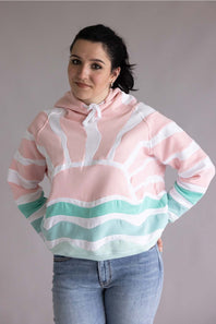 Simply Southern sun and sea patch hoodie pink