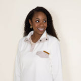 Simply Southern Quarter Snap Fleece Pullover for Women in White